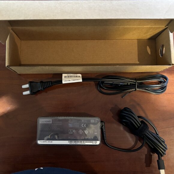 Lenovo 65w USB Type C AC Adapter 4X20M26268 with 2 Prong Power Cord - Picture 7 of 7